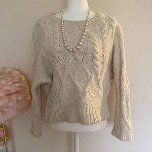 Anthropologie Sleeping on Snow Cream Sweater